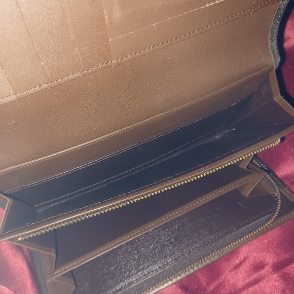 Yves Saint laurent Dark brown leather gold tone hardware long large ysl wallet - Picture 10 of 14